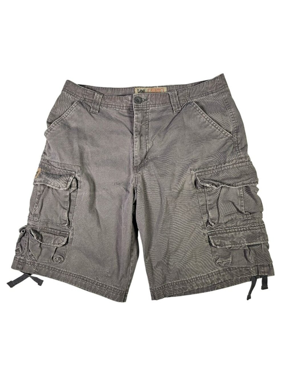 Lee Dungarees 9-Pocket Cargo Shorts Men's Size 33x11" Gray Y2K Skater Grunge